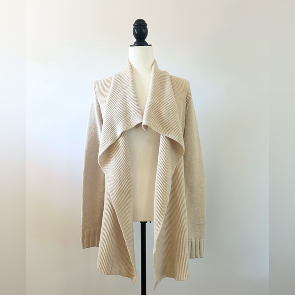 VINCE Tan Cardigan Draped Front Long, luxury Yak Wool - size Medium - Picture 2 of 10